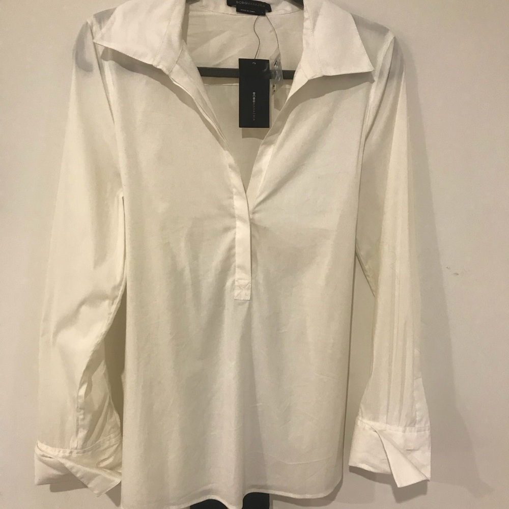 BCBG Black and White Blouse